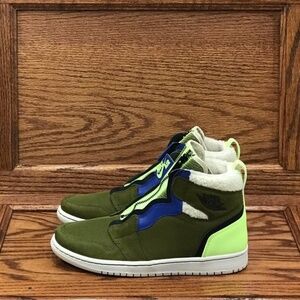 Air Jordan 1 High Zip Up Olive‎ Flake Black Shoes